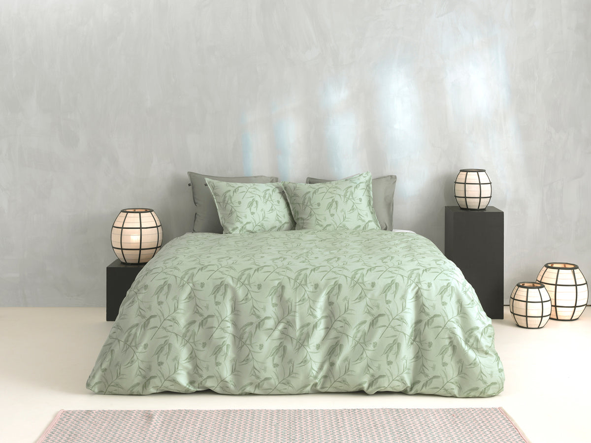 Zohome - Housse De Couette - Fiori di Satinado - Foam Green