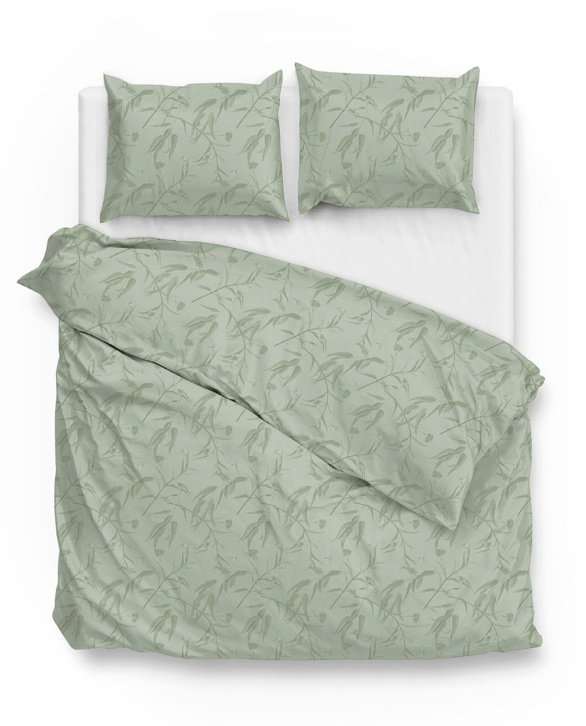 Zohome - Housse De Couette - Fiori di Satinado - Foam Green