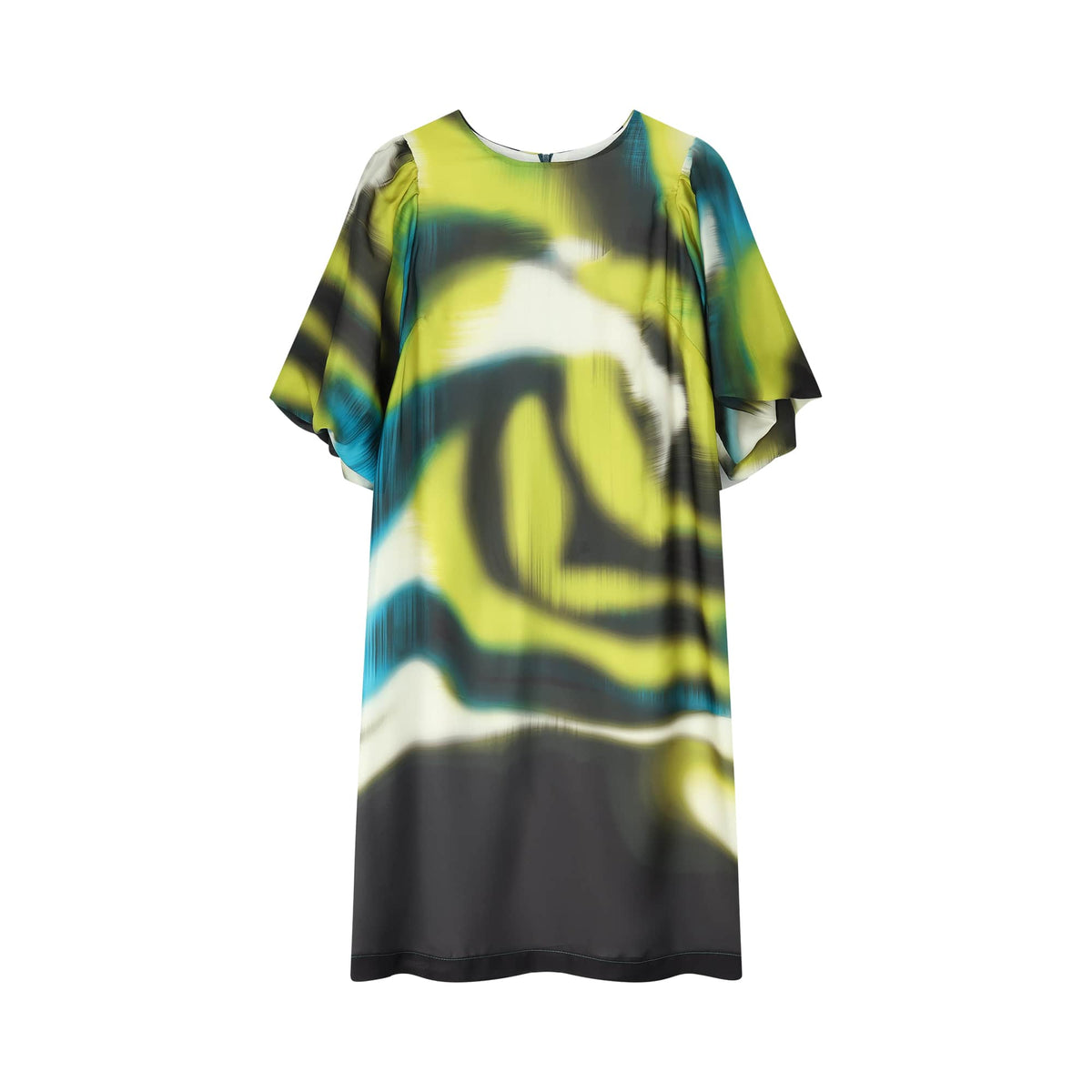 Jurk - Denise Lime Petrol Waves