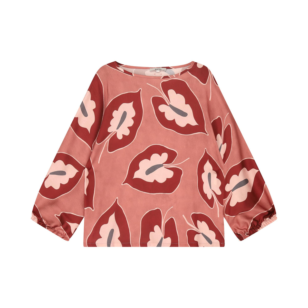 Blouse - Gerty Rose Red Leaves