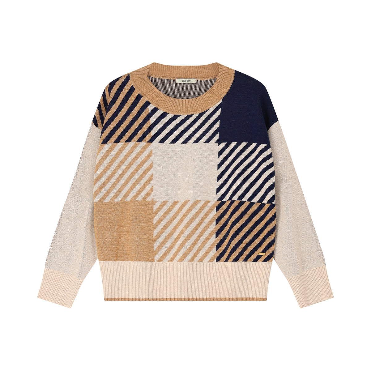Trui - Chloe Multi Blue/Camel