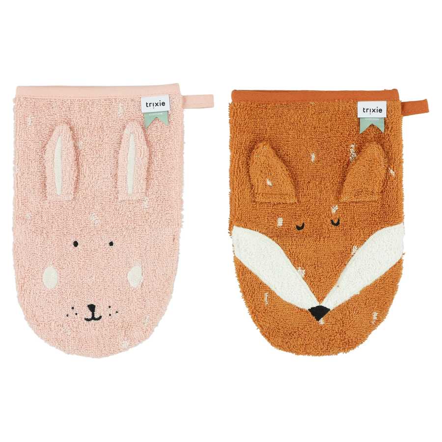 Washandje 2-pack | Mrs. Rabbit - Mr. Fox - SET OF 3 Pcs