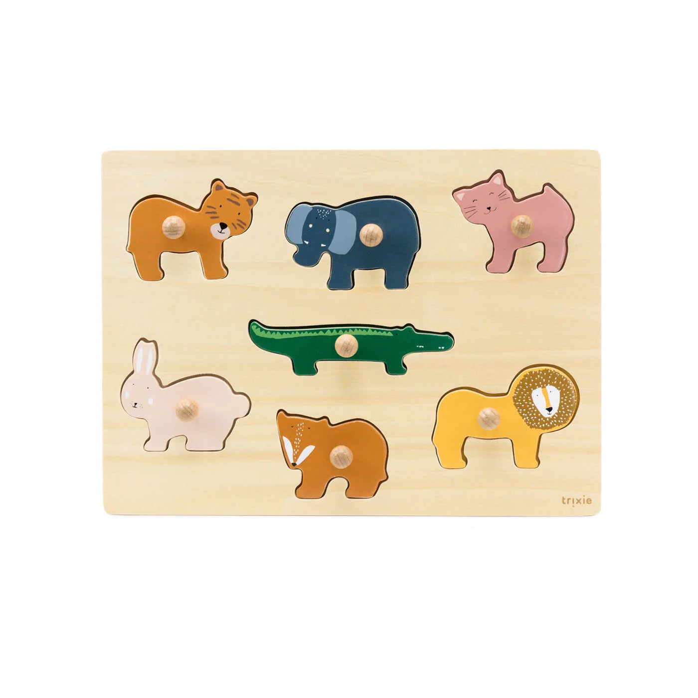 Houten dierenpuzzel 7st
