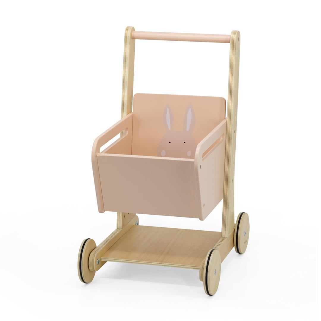 Chariot de courses en bois - Mme Lapin