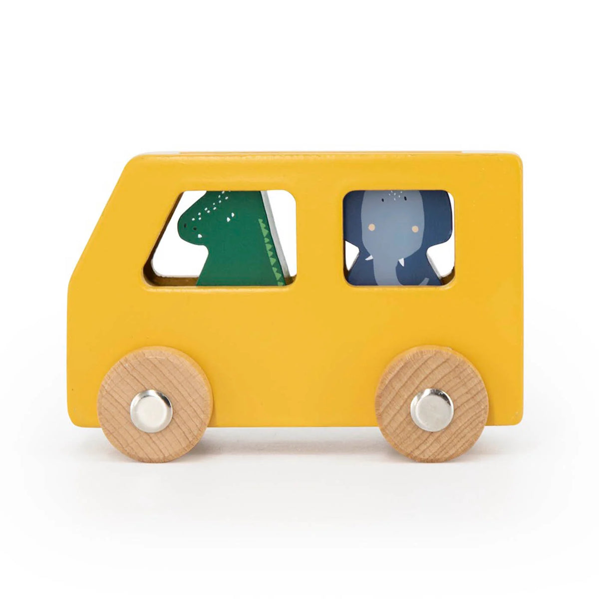 Houten autoset met dieren