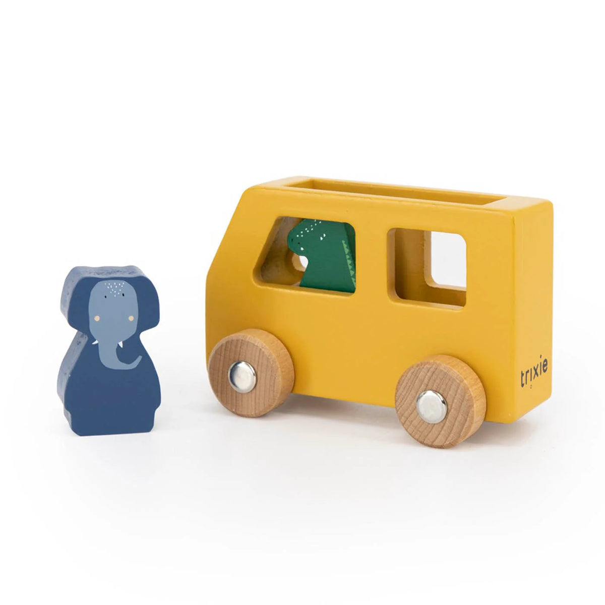 Houten autoset met dieren