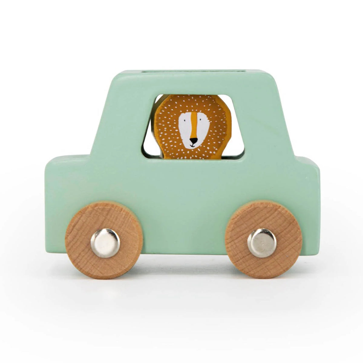 Houten autoset met dieren