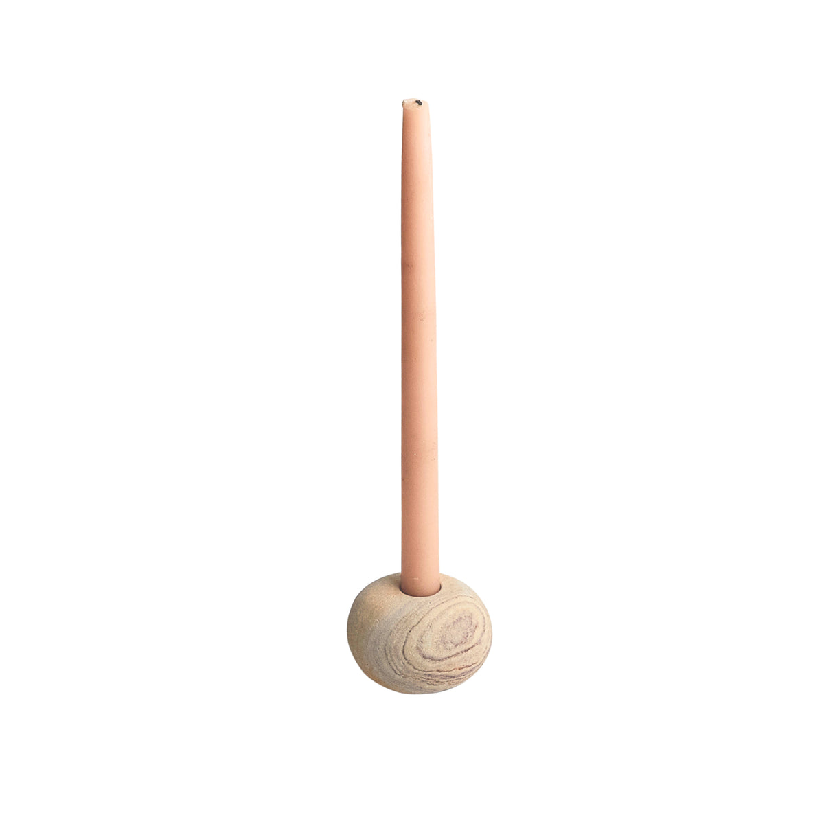 Rainbow Sandstone Pebble Candleholder, Small