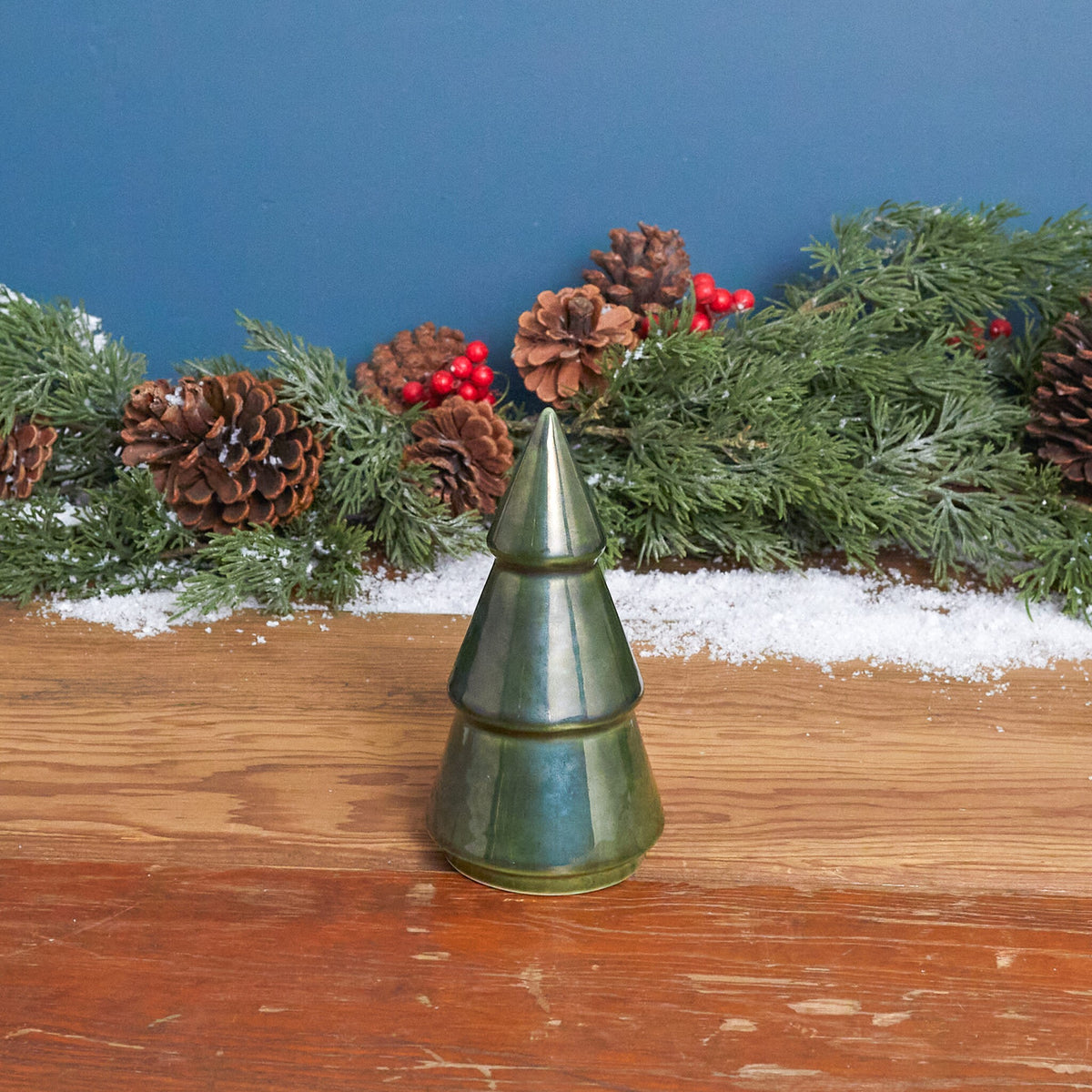 Steengoed boom met sterren, groen metallic, 4"