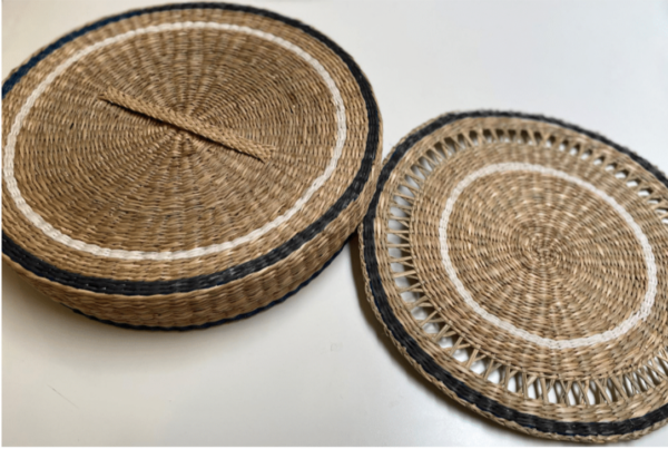 Zwarte placemats van zeegras, set van 6