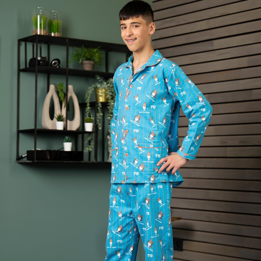Pyjama flannelle - Femme - Bleu