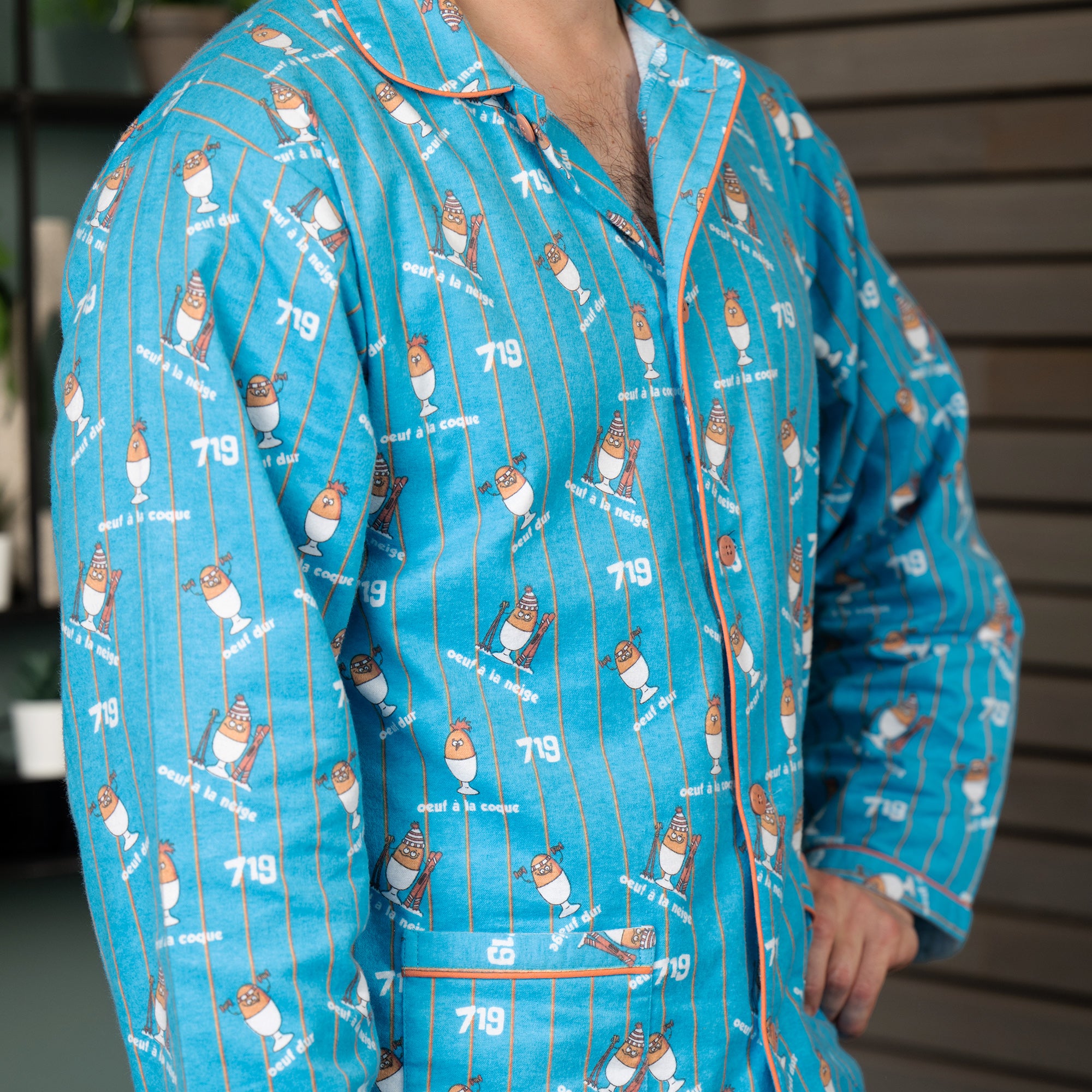 Flanellen Pyjama - Heren - Blauw
