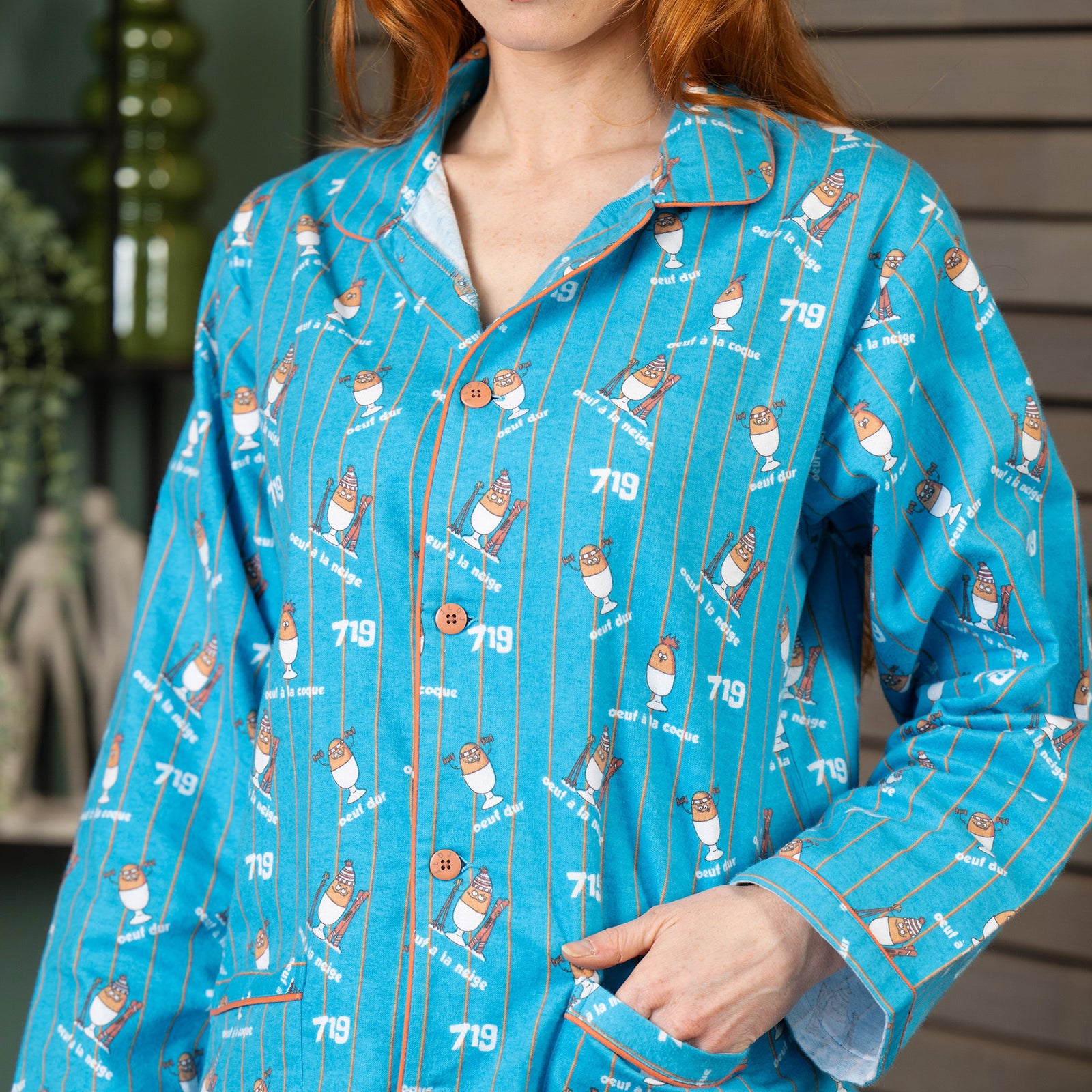 Flanellen Pyjama - Dames - Blauw