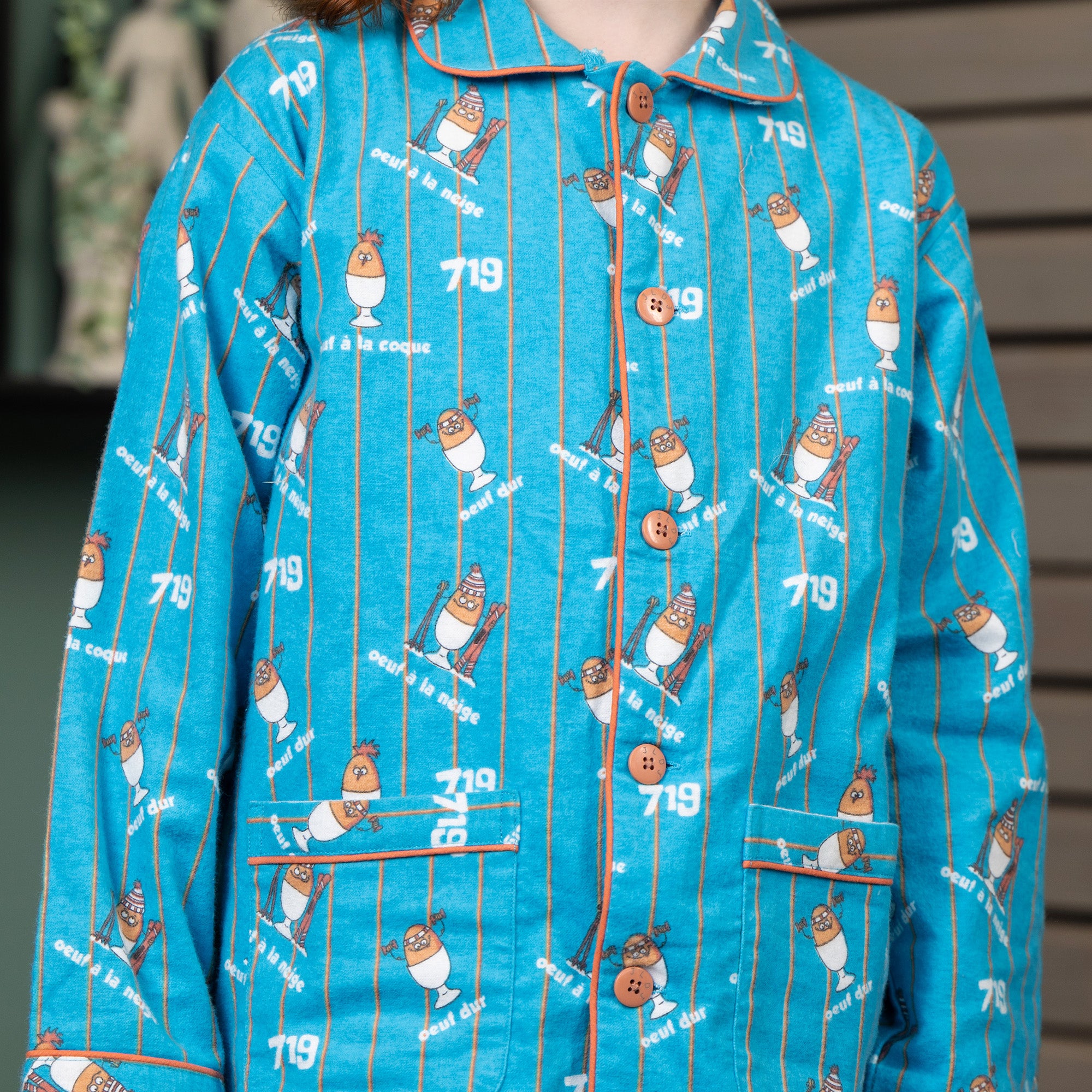 Flanellen pyjama - Jongen/Meisje - Blauw