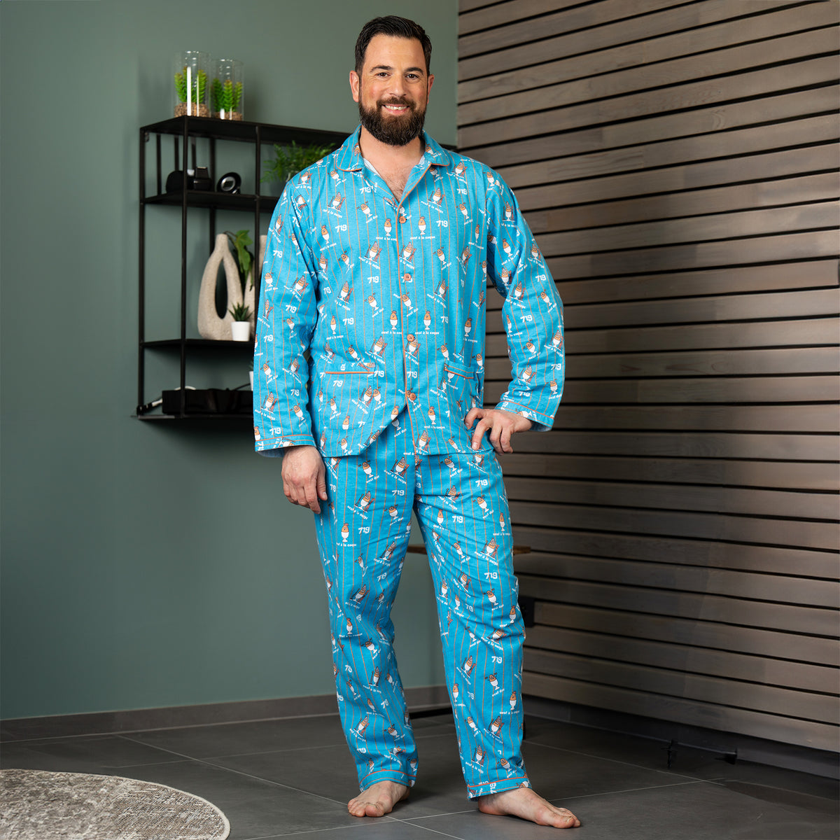Pyjama Flannelle  - Men - Bleu