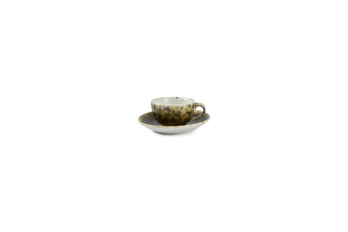 S&P - Resto Green-Brown Mokkakop 7cl groenbruin Resto - 1 SET - 6 stuks
