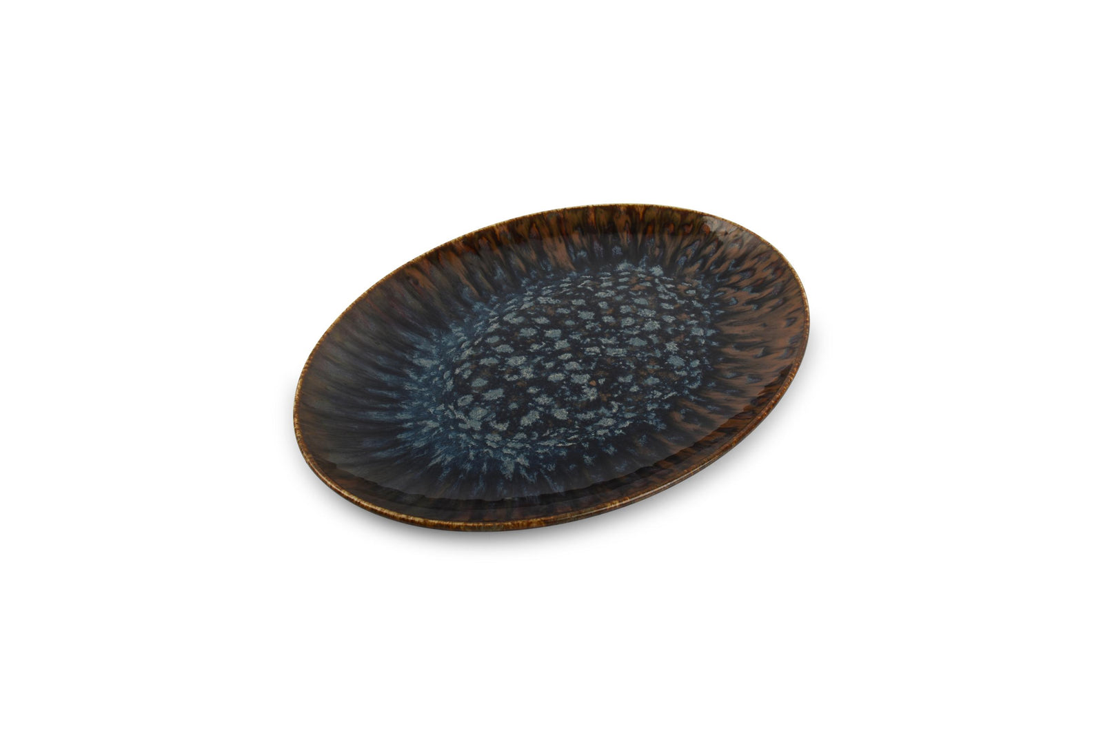 S&P - Resto Brown-Blue Serveerschaal 26x19cm bruin/blauw Resto - 1 SET - 4 stuks