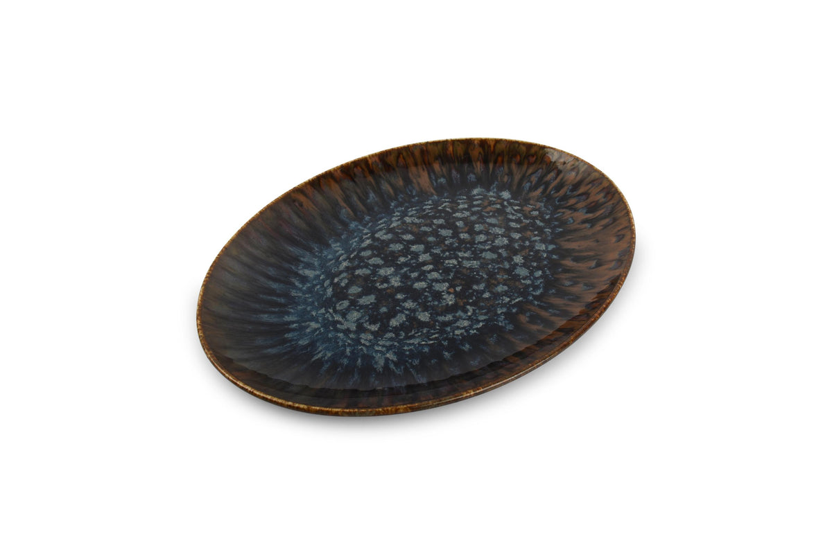 S&P - Resto Brown-Blue Serveerschaal 36x27,5cm bruin/blauw Resto - 1 SET - 4 stuks