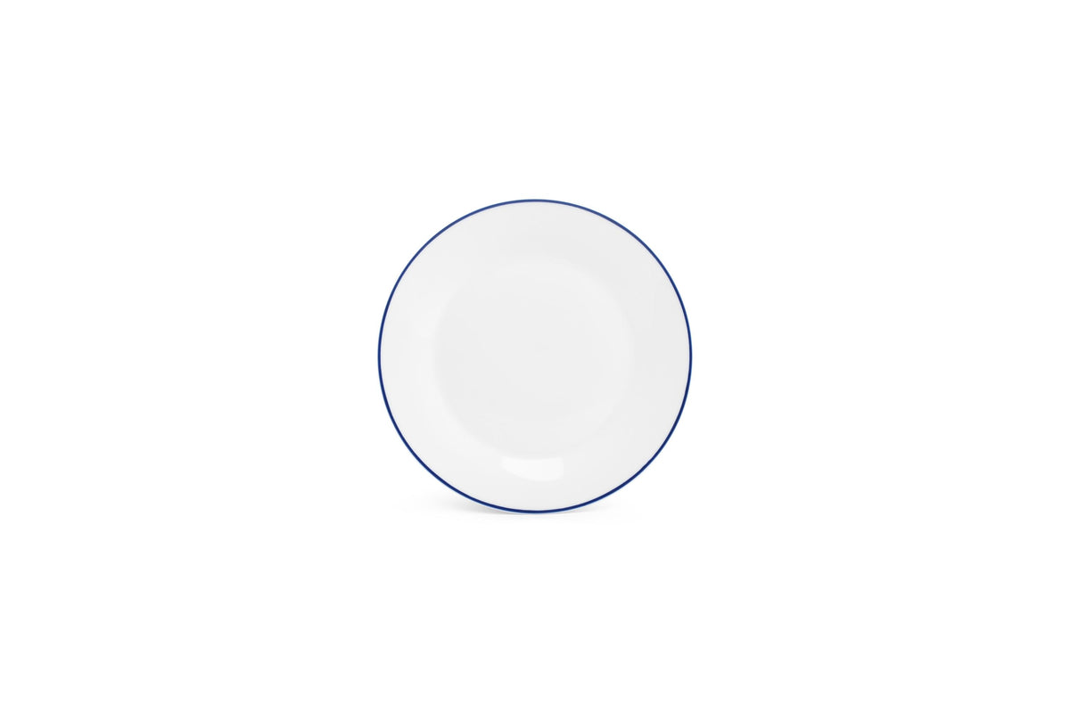 S&P - Basic White Plat bord 20cm blue rim Basic White - 1 SET - 6 stuks