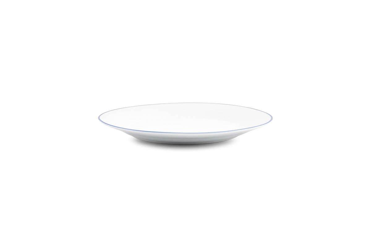 S&P - Basic White Plat bord 24cm blue rim Basic White - 1 SET - 6 stuks