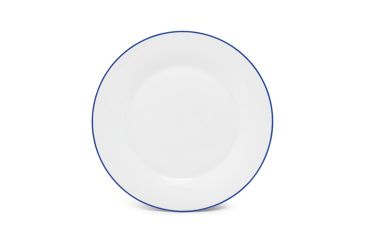 S&P - Basic White Plat bord 27cm blue rim Basic White - 1 SET - 6 stuks