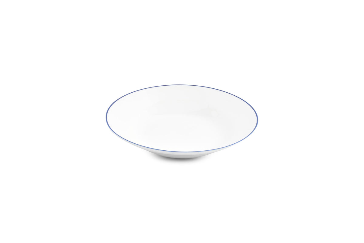 S&P - Basic White Diep bord 23xH4cm blue rim Basic White - 1 SET - 6 stuks