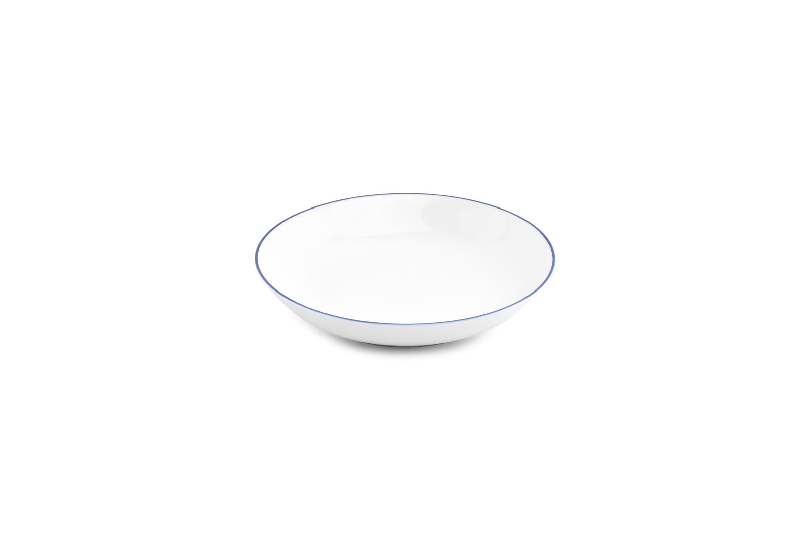 S&P - Basic White Diep bord 21xH4cm coupe blue rim Basic White - 1 SET - 6 stuks