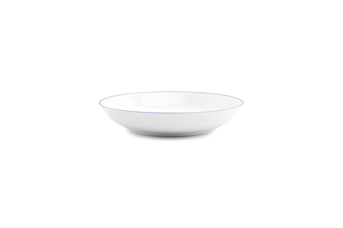S&P - Basic White Diep bord 21xH4cm coupe blue rim Basic White - 1 SET - 6 stuks