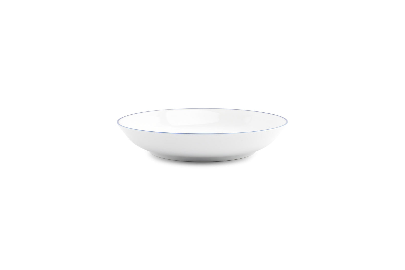 S&P - Basic White Diep bord 21xH4cm coupe blue rim Basic White - 1 SET - 6 stuks