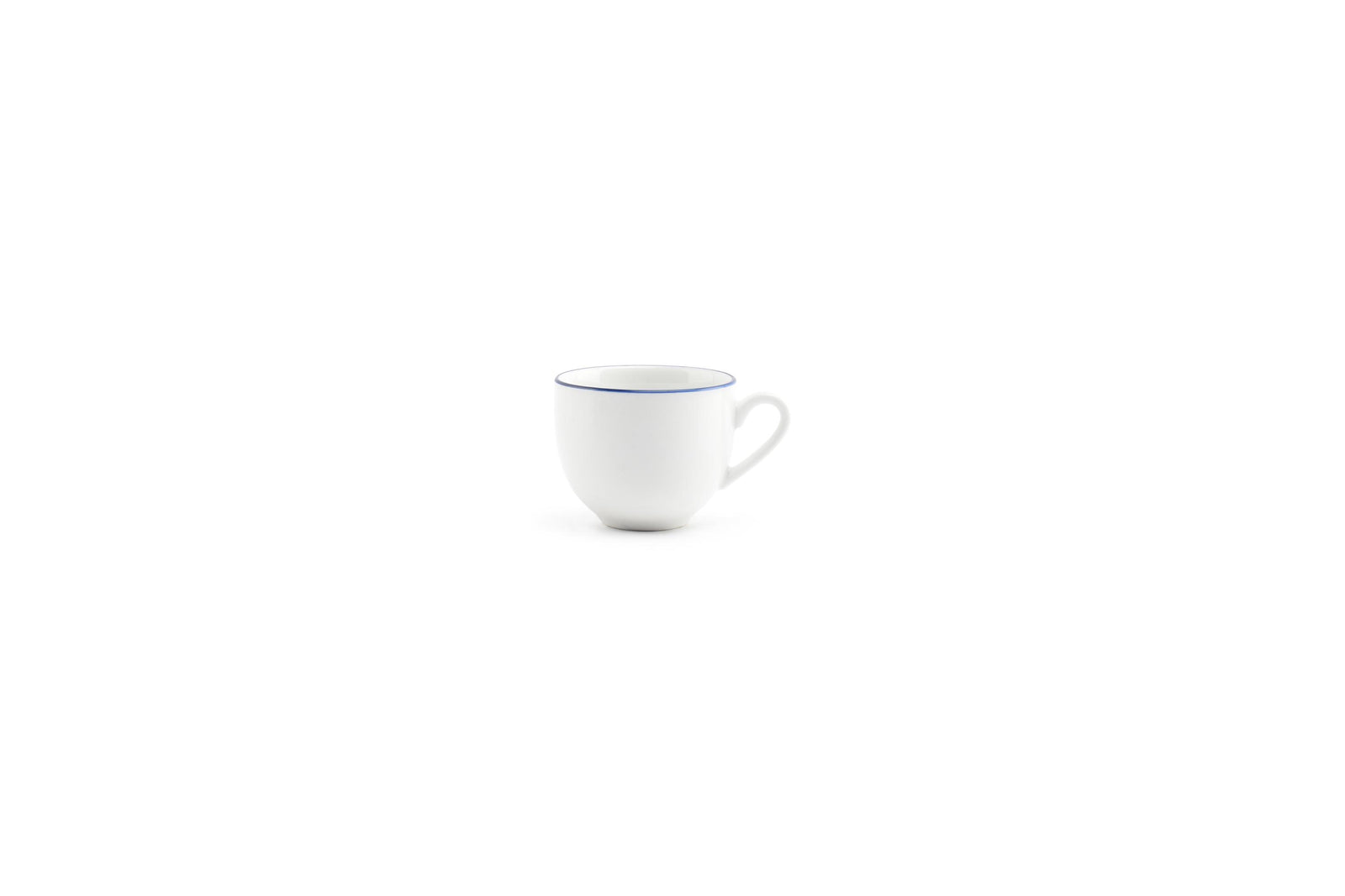 S&P - Basic White Mokkakop 10cl blue rim Basic White - 1 SET - 6 stuks