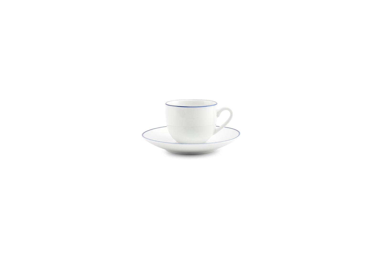 S&P - Basic White Mokkaschotel 12,5cm blue rim Basic White - 1 SET - 6 stuks