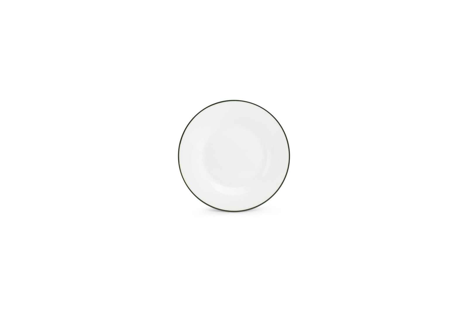 S&P - Basic White Plat bord 15cm green rim Basic White - 1 SET - 6 stuks