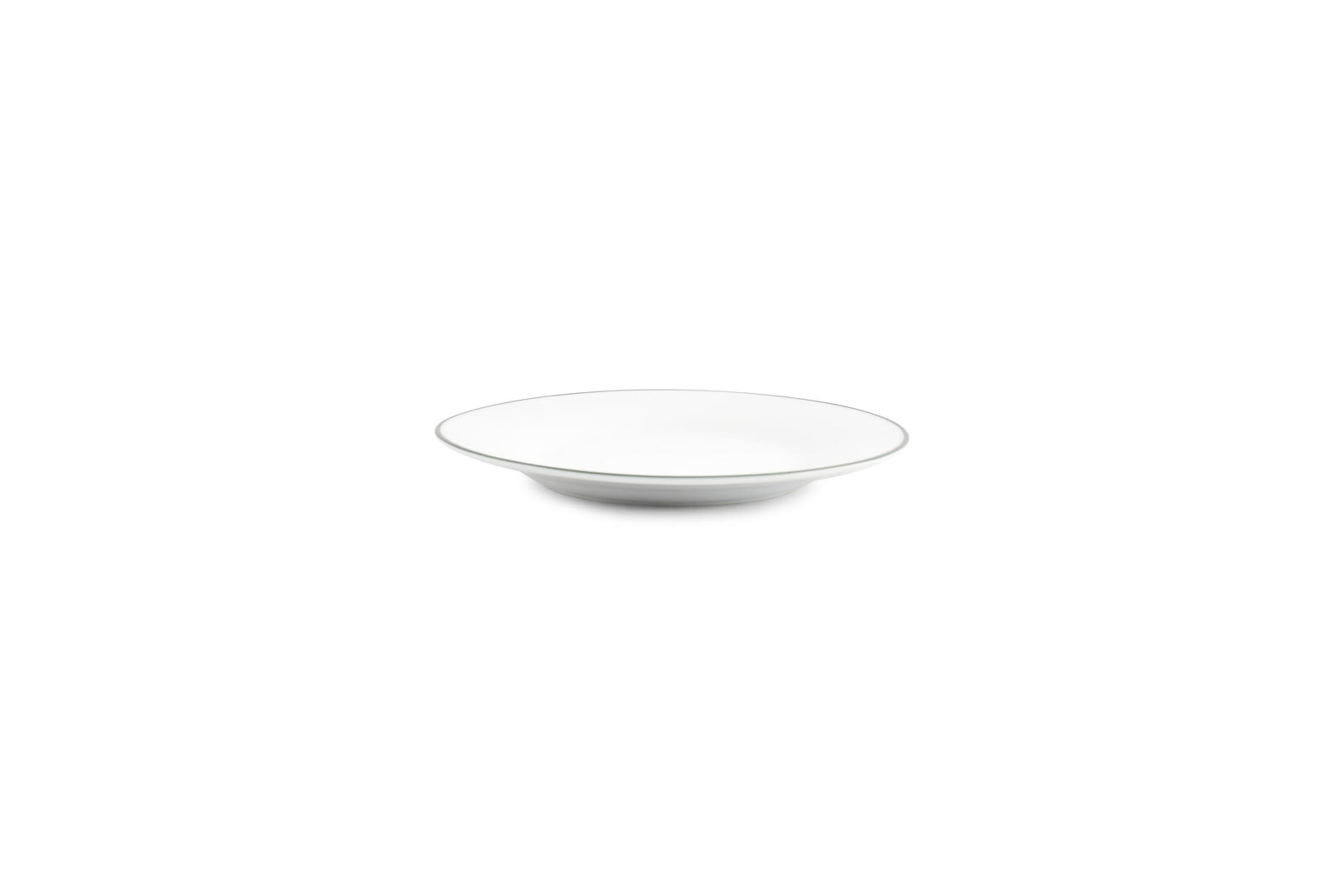 S&P - Basic White Plat bord 15cm green rim Basic White - 1 SET - 6 stuks