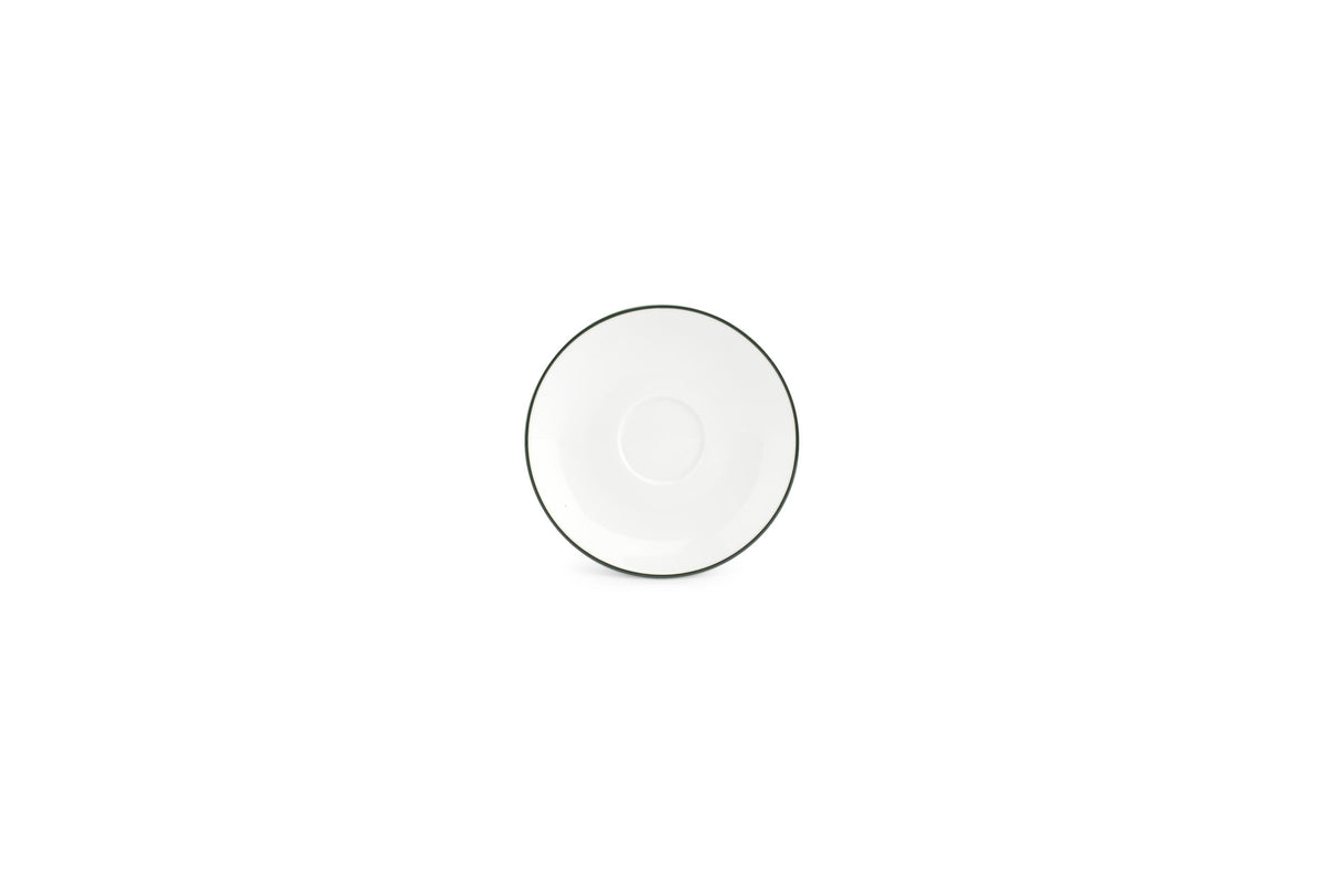 S&P - Basic White Mokkaschotel 12,5cm green rim Basic White - 1 SET - 6 stuks