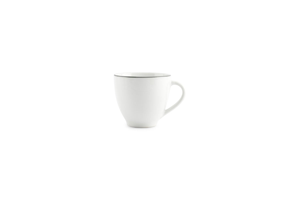 S&P - Basic White Tasse 20cl green rim Basic White - 1 SET - 6 pièces