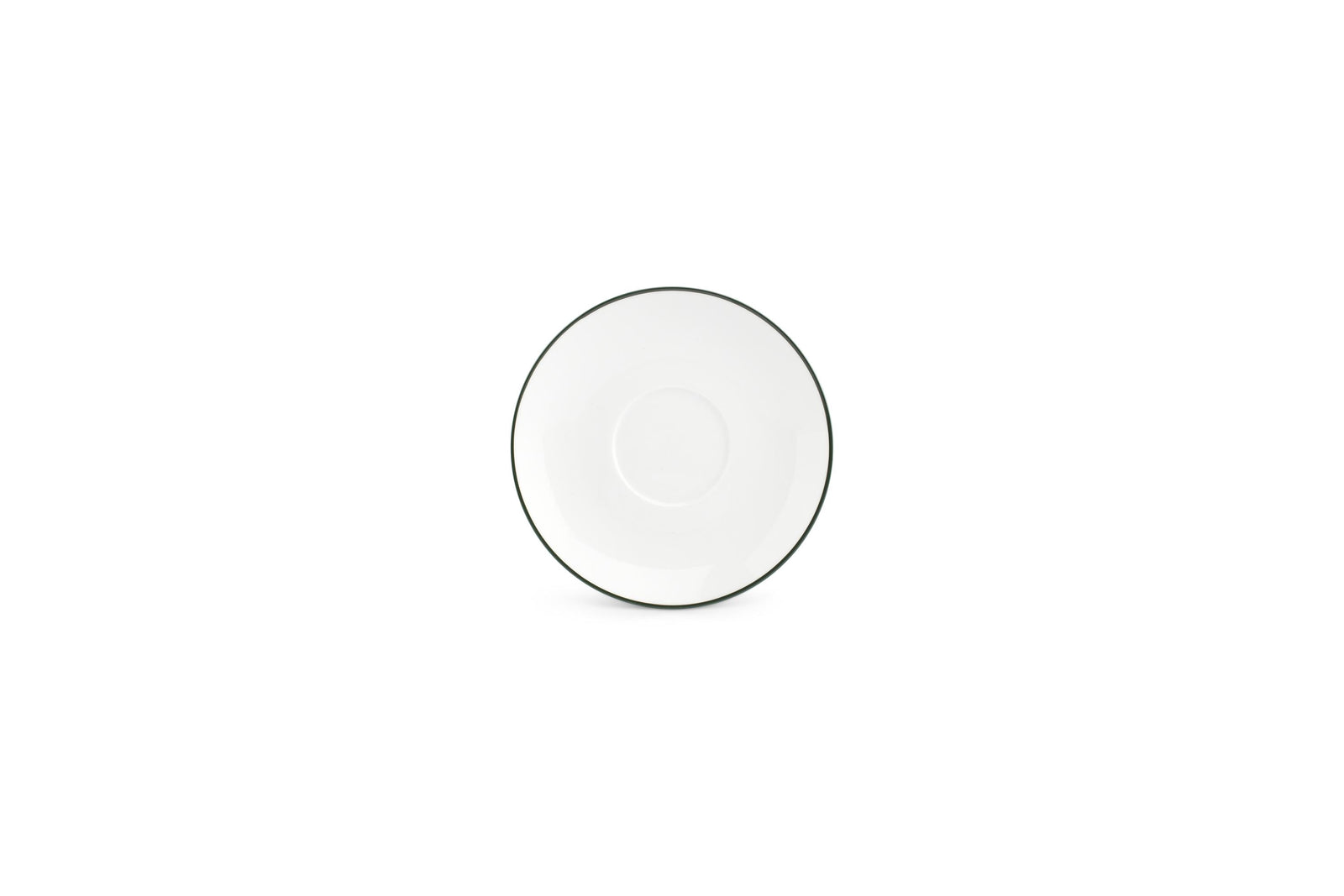 S&P - Basic White Schotel 14,5cm green rim Basic White - 1 SET - 6 stuks
