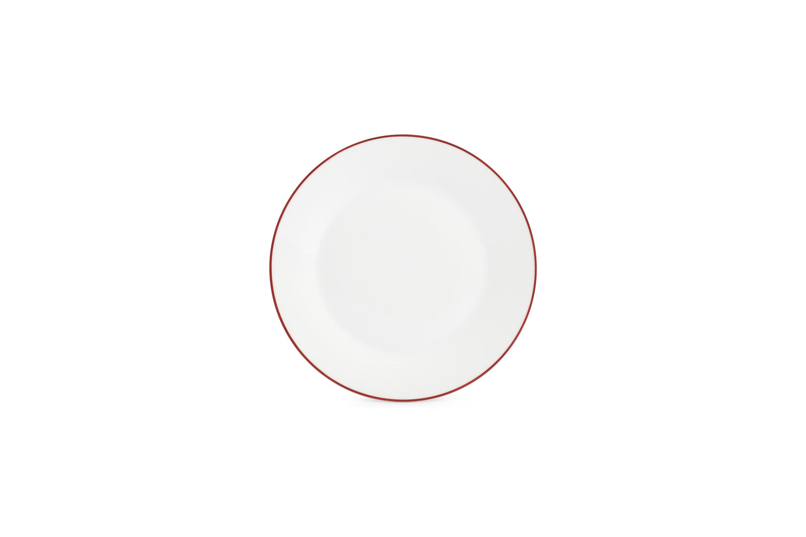 S&P - Basic White Plat bord 20cm burgundy rim Basic White - 1 SET - 6 stuks