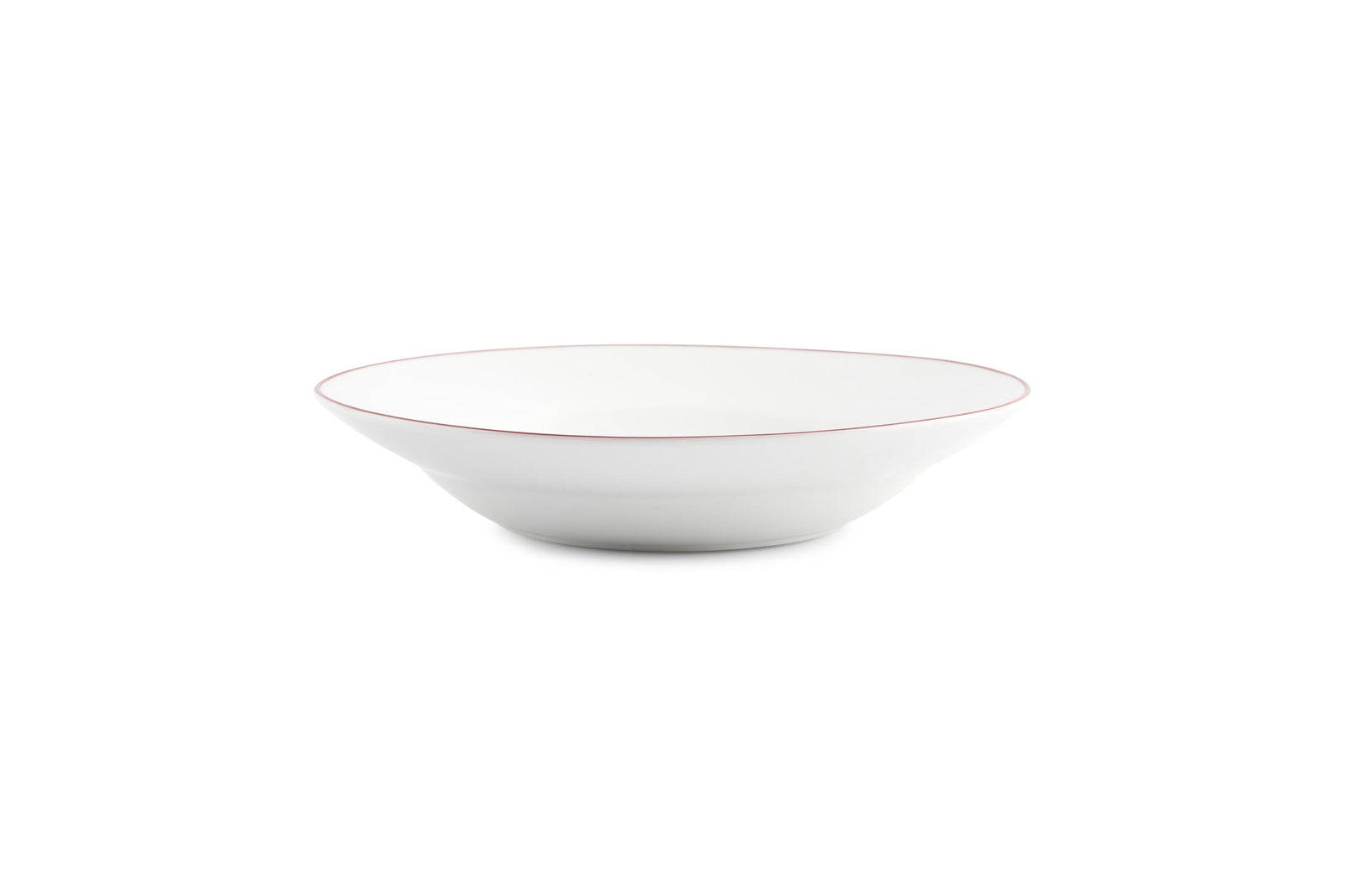 S&P - Basic White Diep bord 23xH4cm burgundy rim Basic White - 1 SET - 6 stuks