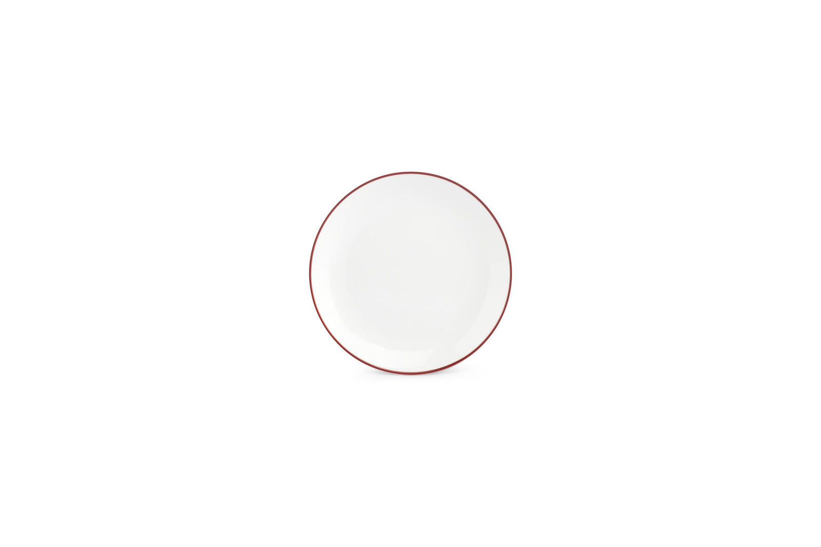 S&P - Basic White Plat bord 15cm coupe burgundy rim Basic White - 1 SET - 6 stuks