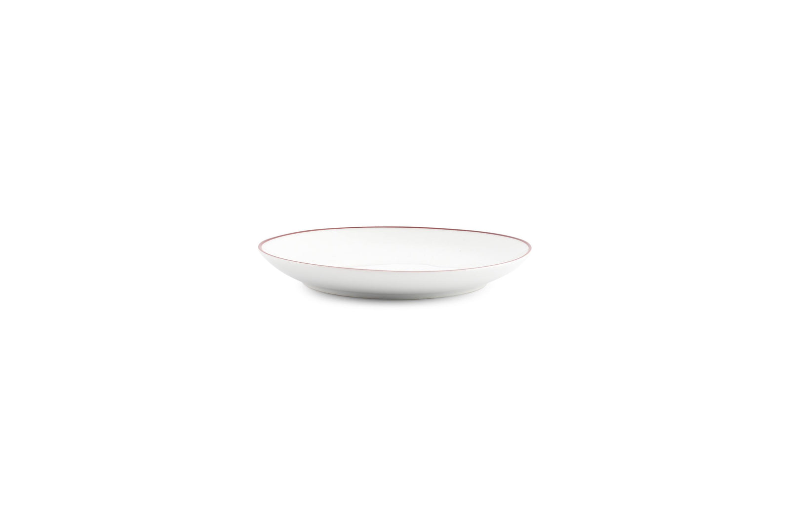 S&P - Basic White Plat bord 15cm coupe burgundy rim Basic White - 1 SET - 6 stuks