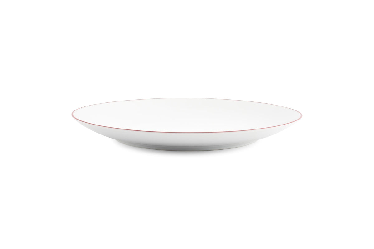 S&P - Basic White Plat bord 26,5cm coupe burgundy rim Basic White - 1 SET - 6 stuks