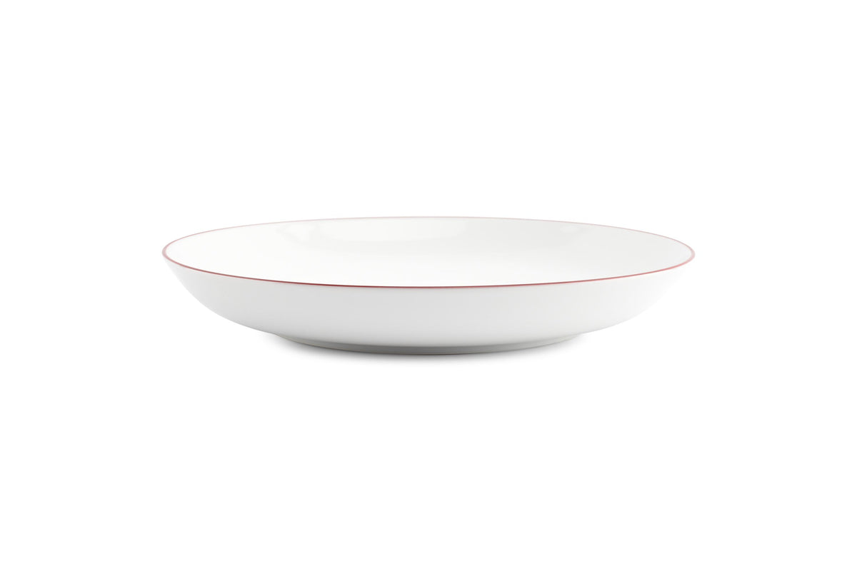 S&P - Basic White Kom 27xH4cm coupe burgundy rim Basic White - 1 SET - 6 stuks