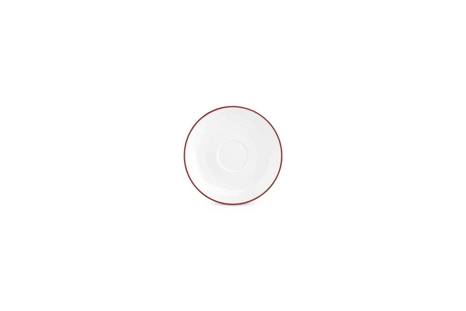 S&P - Basic White Mokkaschotel 12,5cm burgundy rim Basic White - 1 SET - 6 stuks
