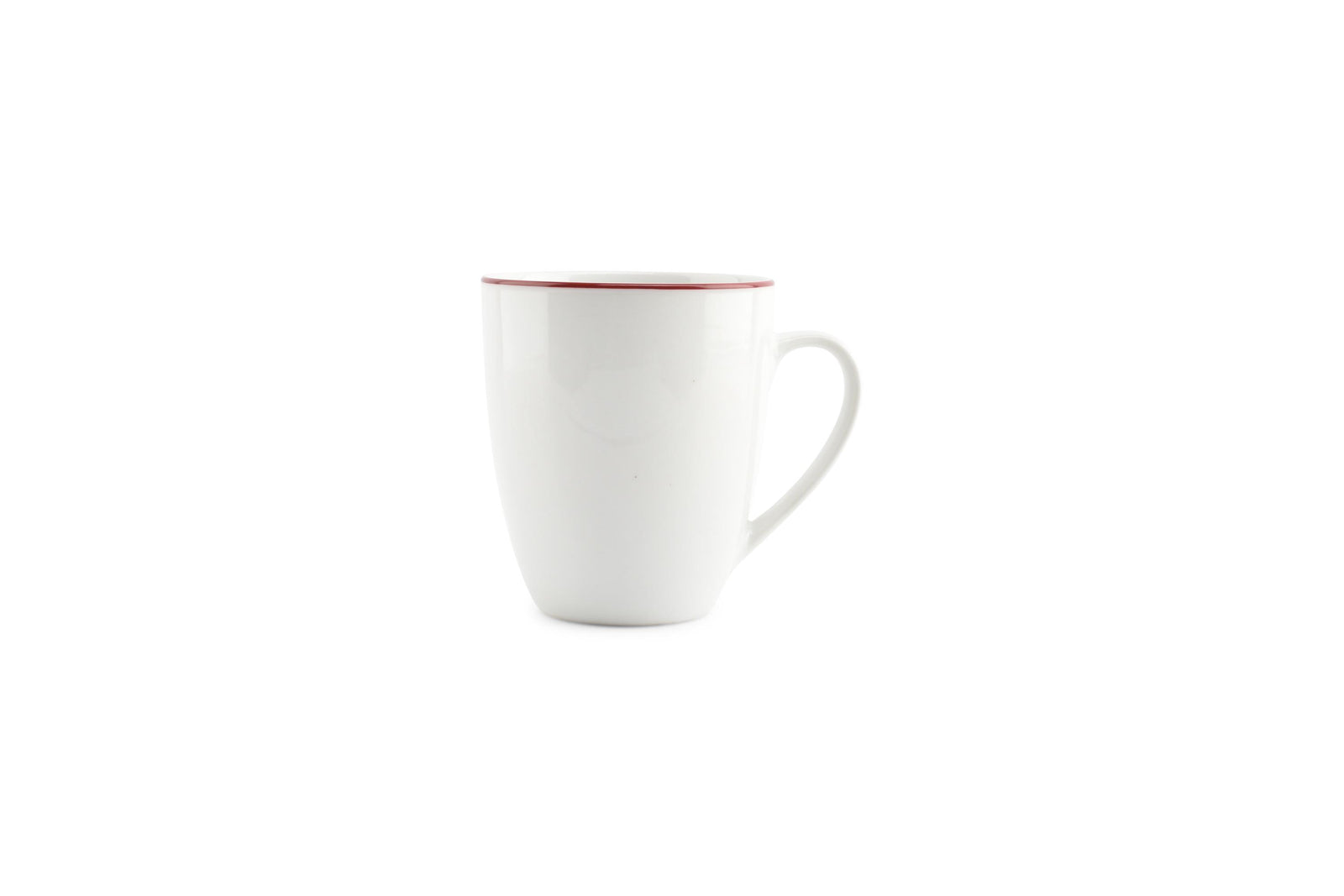 S&P - Basic White Beker 38cl burgundy rim Basic White - 1 SET - 6 stuks
