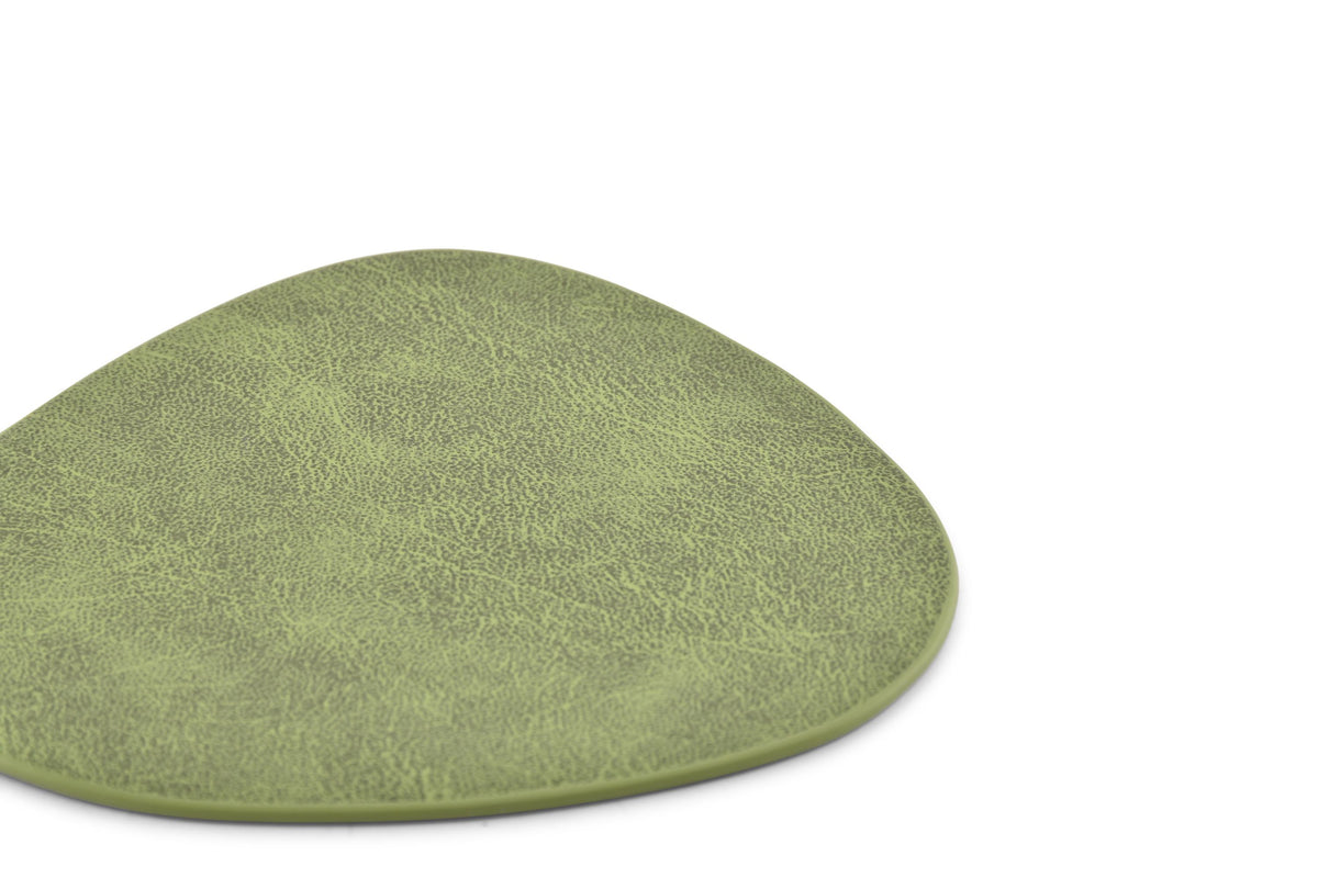 S&P - Glasonderzetter 11x10cm lederlook groen Layer - set/4