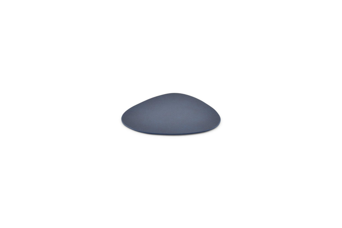 S&P - Glasonderzetter 11x10cm lederlook blauw Layer - set/4