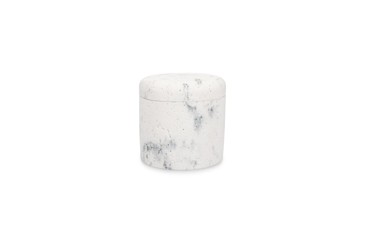 S&amp;P - Storage jar 9,5xH9,5cm marble white Suds