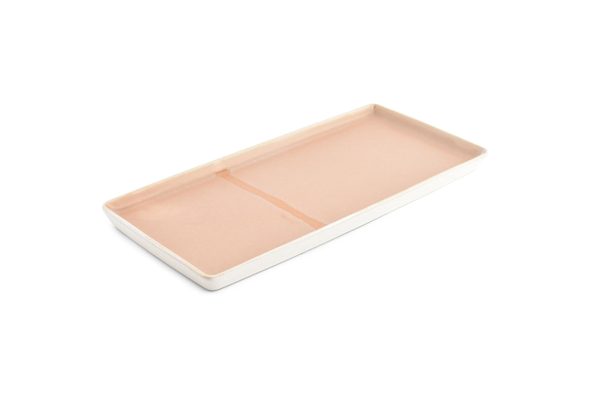 S&amp;P - Plat à servir 14x32cm rose Flow - 1 SET - 2 pièces