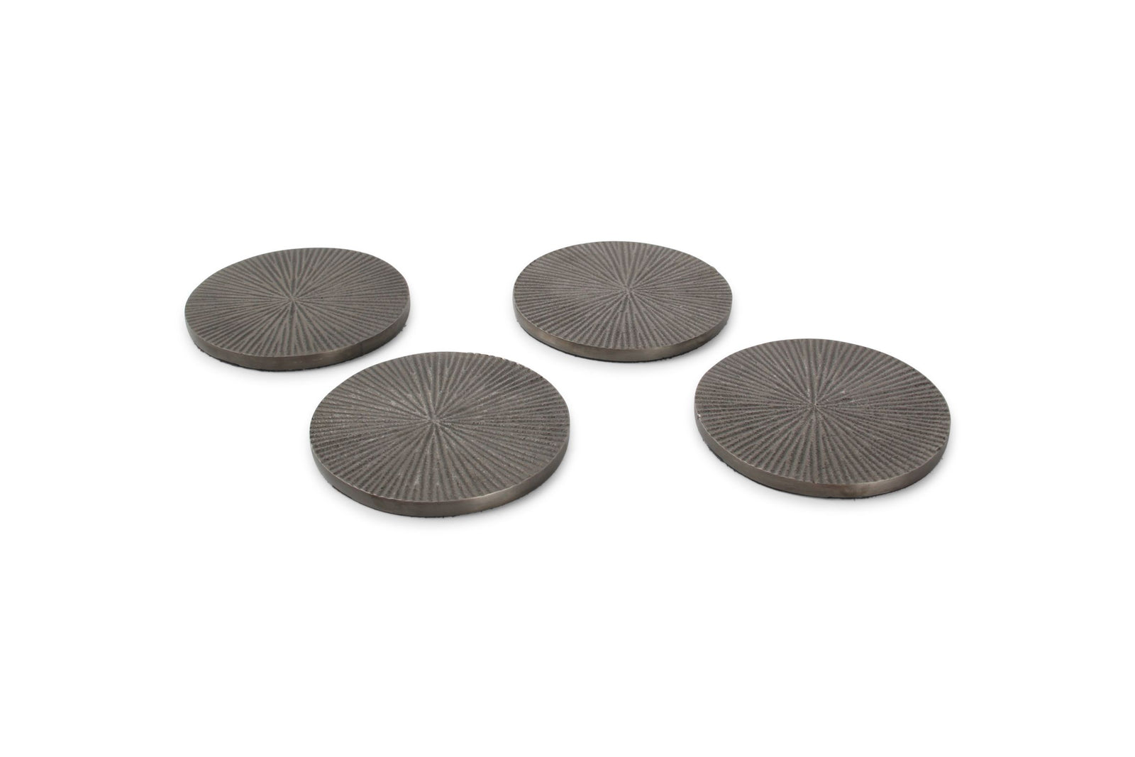 Glasonderzetter 10cm geribbeld zwart Charm - set/4