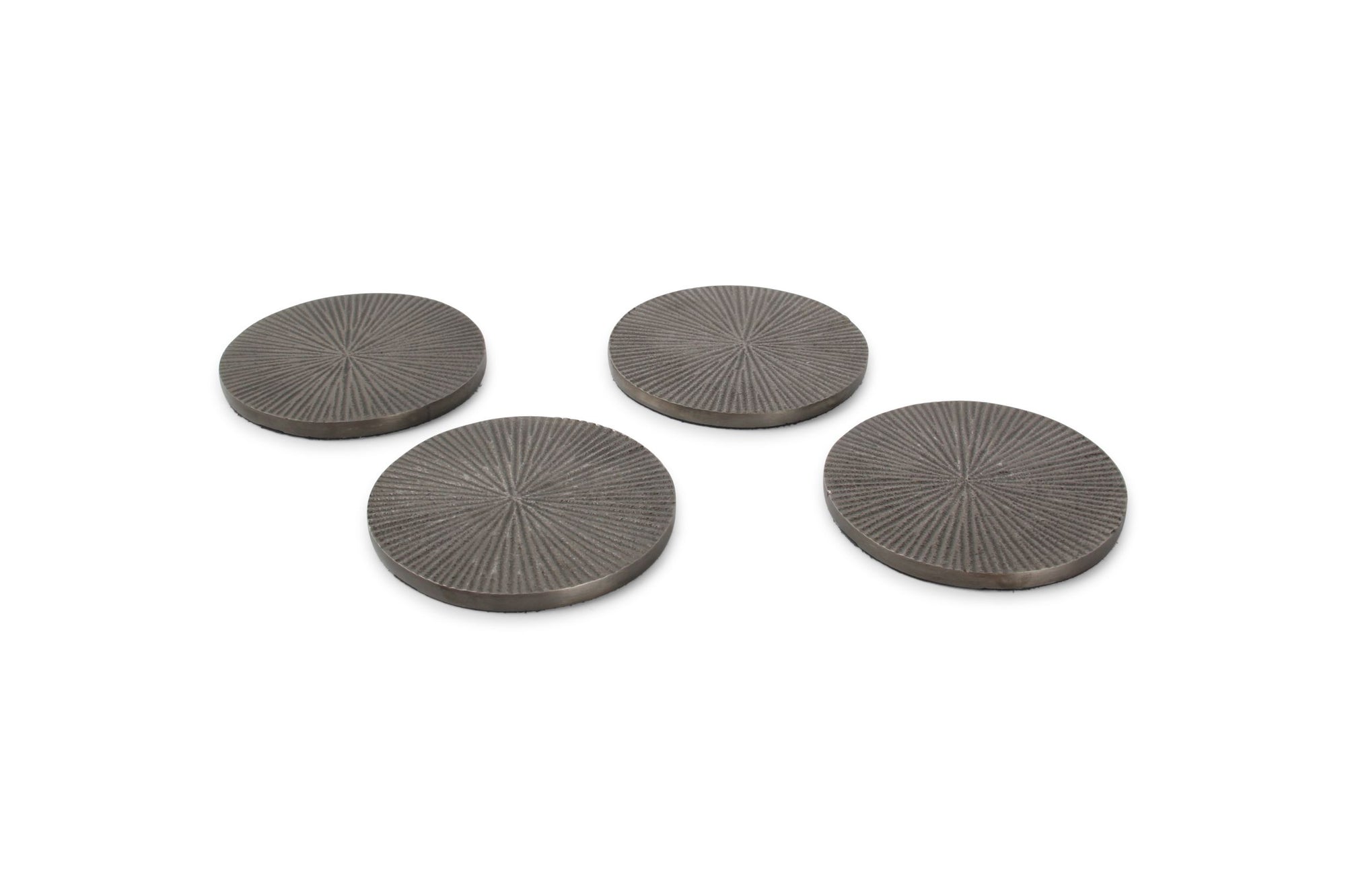 Glasonderzetter 10cm geribbeld zwart Charm - set/4